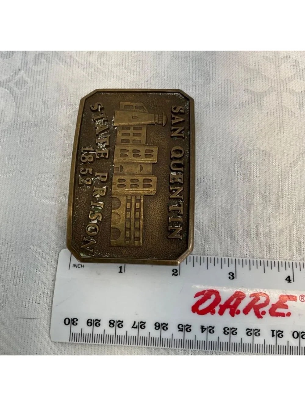 Vintage San Quentin State Prison 1852 Brass Belt buckle Corrections Guard CO-019